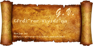 Gfrörer Viviána névjegykártya